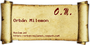 Orbán Milemon névjegykártya